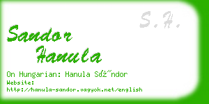 sandor hanula business card